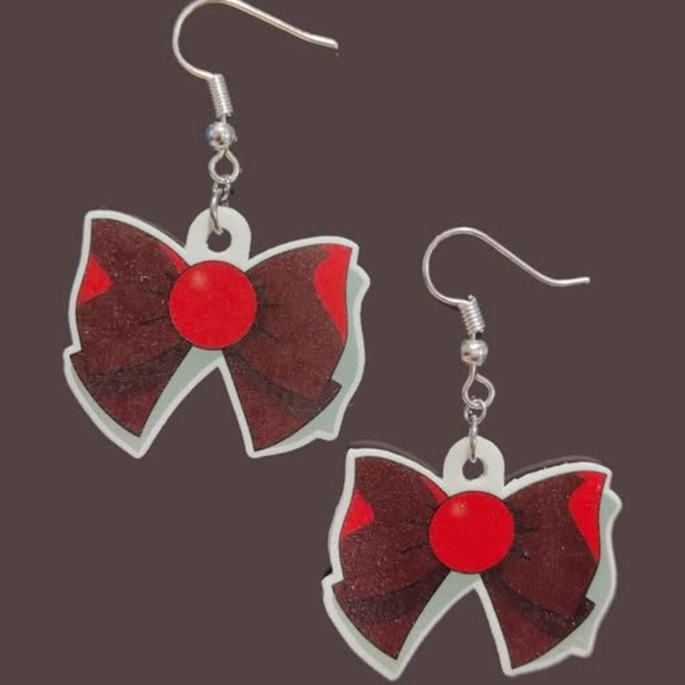 Sailor Moon Sailor Pluto Bow Earrings-Wires-Silver